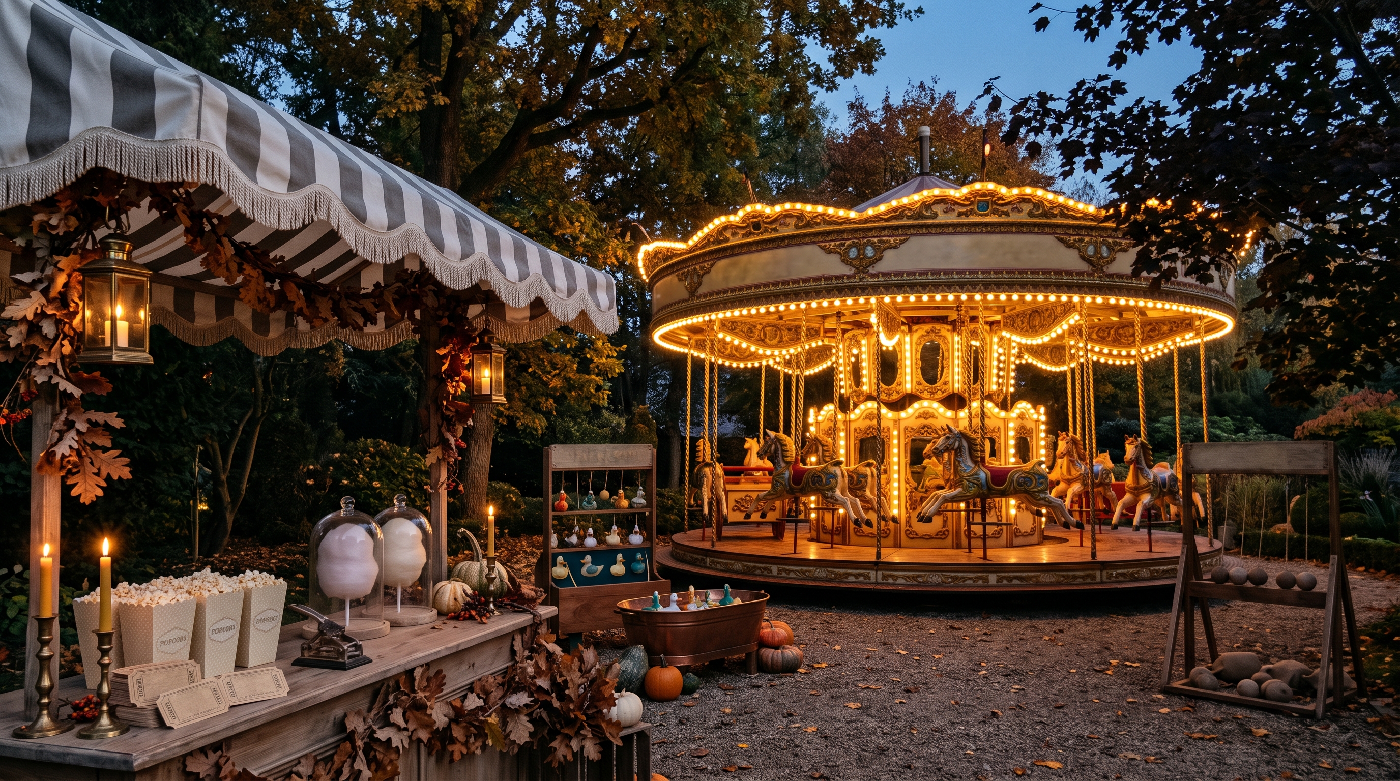Vintage circus atmosphere for a corporate Halloween event