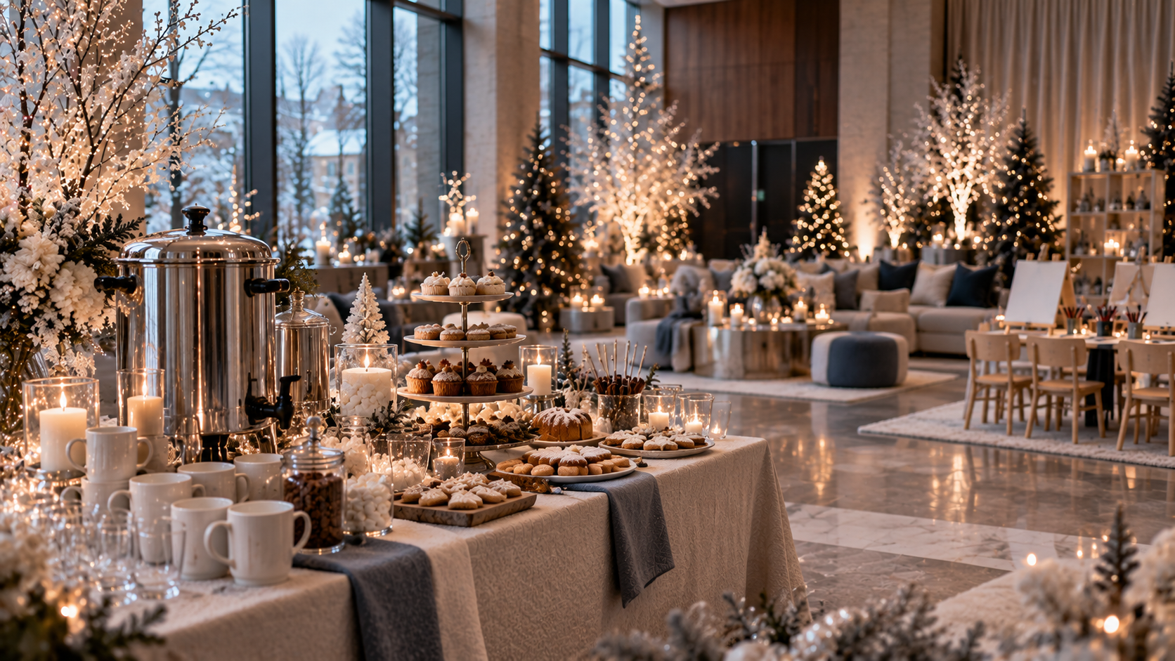 Goûter hivernal élégant pour un Family Day de Noël d’entreprise au Luxembourg