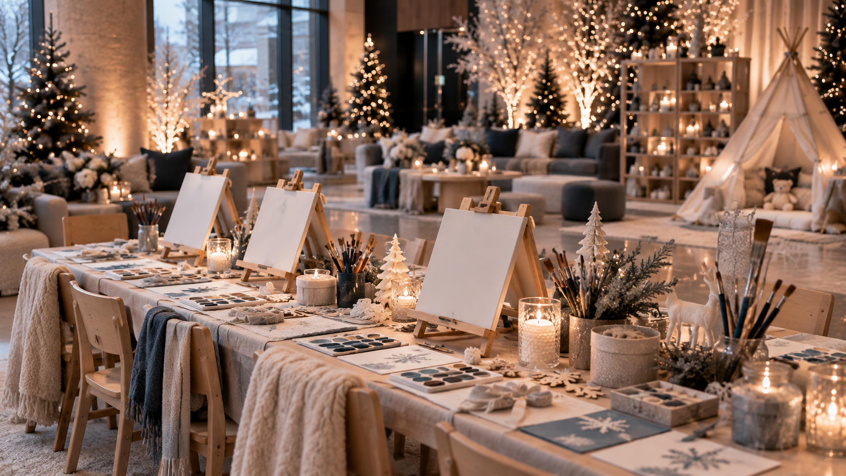 Creative Christmas workshop for children during a corporate event in Luxembourg
